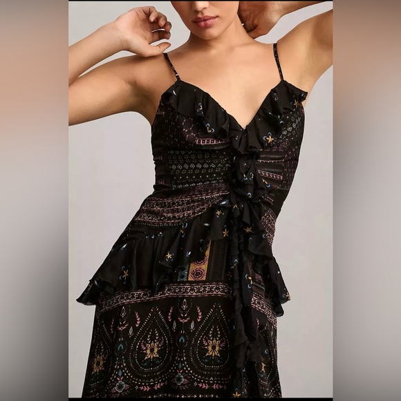 NWT Anthropologie Let Me Be floral maxi with ruffles - Picture 2 of 11